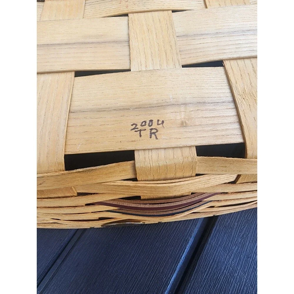Vintage Peterboro Basket Co 150th Anniversary Wood Slat Basket 1845-2004 Ex Cond